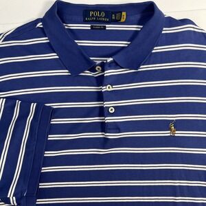Polo Ralph Lauren Mens Soft Touch Striped Polo Shirt Size XL Cotton Short Sleeve